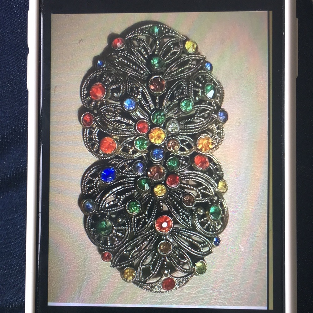 ANTIQUE VICTORIAN ORNATE FLORAL METAL BELT BUCKLE 2 PIECE.